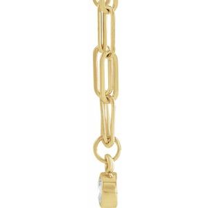 14K Yellow Gold Set 1-Stone Natural Diamond Round 3 Mm I1, G-H :: 1/10 Ct 18 In Polished 1/10 Ct Natural Diamond Bezel-Set Necklace