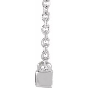 14K White Gold Straight Baguette 4.5 X 2Mm Ghi Si2-Si3 1/8 Ct Natural Diamond Channel-Set Solitaire Necklace, Length: 18 In