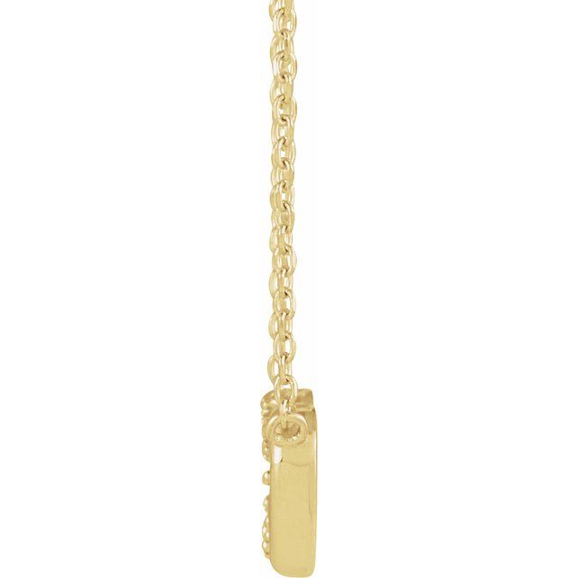 14K Yellow Gold Or Sterling Silver Round 1Mm I1, G-H 16-18 In Polished .05 Ctw Natural Diamond Petite Double Interlocking Heart Necklace