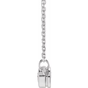 14K White Gold Heart 4 X 4Mm Ghi I1 1/4 Ct Natural Diamond Bezel-Set Solitaire Necklace, Length: 18 In