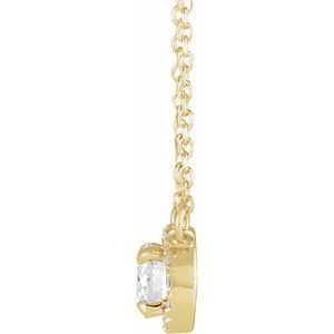 14K Yellow Gold Round 4.3Mm G-H I1 1/3 Ctw Natural Diamond Necklace, Length: 16 In