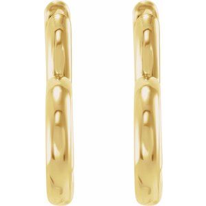14K Yellow Gold 15 X 15 Mm 1.7 Mm Pair Hinged Polished Hinged Heart Huggie Earrings