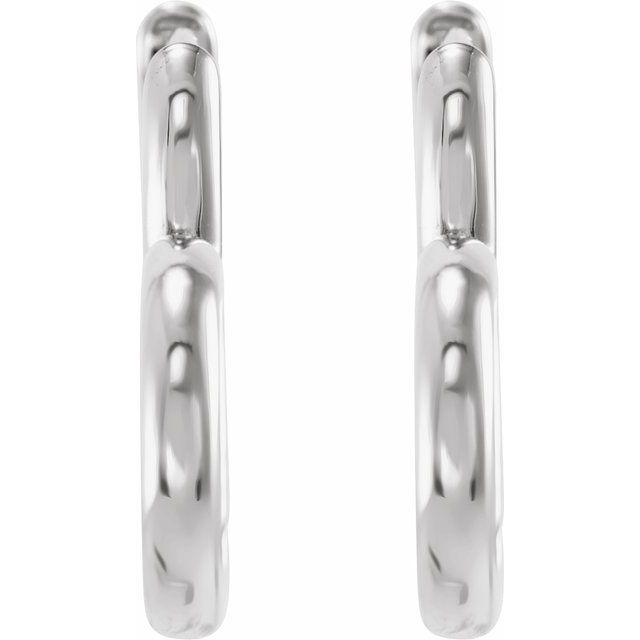 Sterling Silver 15 X 15 Mm 1.7 Mm Pair Hinged Polished Hinged Heart Huggie Earrings