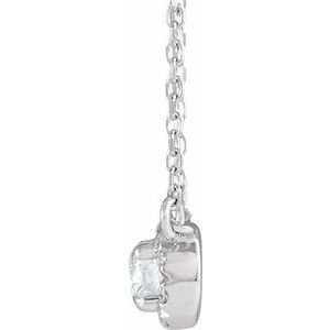 14K White Gold Round 3.5Mm F+ Vs 1/5 Ctw Lab-Grown Diamond French-Set Necklace, Length: 18 In