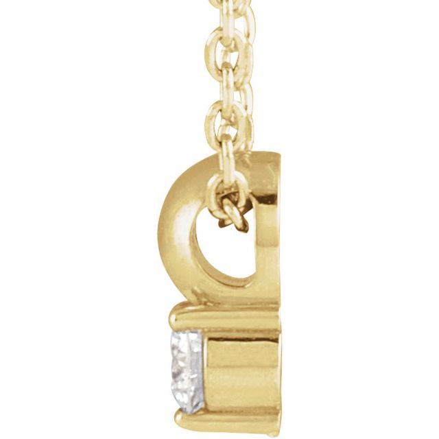 14K White Or Yellow Gold Round 2.5Mm I1, G-H 16-18 In Polished .06 Ct Natural Diamond 3-Prong Half Bead Necklace