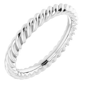 18K Yellow Or White Or Rose Gold Skinny Rope Band