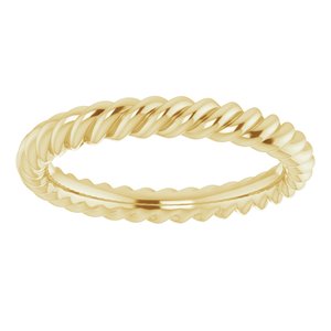 14K Yellow Or White Or Rose Gold Or Sterling Silver Or Platinum Skinny Rope Band