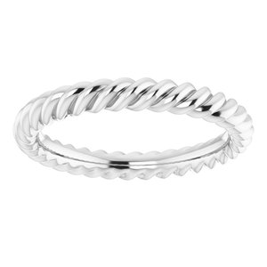 14K Yellow Or White Or Rose Gold Or Sterling Silver Or Platinum Skinny Rope Band