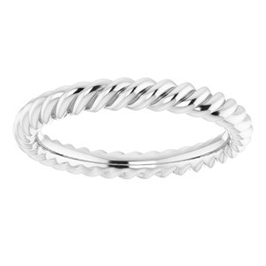14K Yellow Or White Or Rose Gold Or Sterling Silver Or Platinum Skinny Rope Band