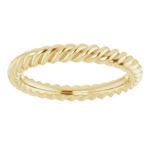 14K Yellow Or White Or Rose Gold Or Sterling Silver Or Platinum Skinny Rope Band