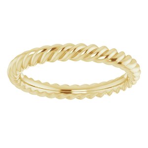 14K Yellow Or White Gold 2.5 mm Skinny Rope Band