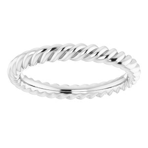 14K Yellow Or White Or Rose Gold Or Sterling Silver Or Platinum Skinny Rope Band