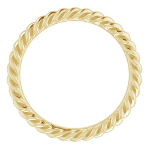 14K Yellow Or White Gold 2.5 mm Skinny Rope Band