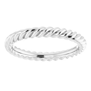 14K Yellow Or White Or Rose Gold Or Sterling Silver Or Platinum Skinny Rope Band
