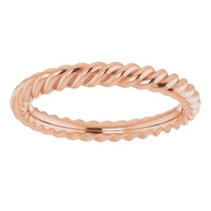 14K Yellow Or White Or Rose Gold Or Sterling Silver Or Platinum Skinny Rope Band