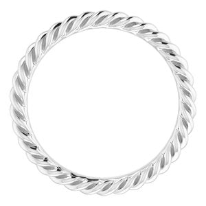 14K X1 White Gold Skinny Rope Band