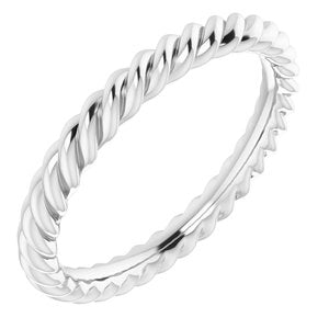 18K Yellow Or White Or Rose Gold Skinny Rope Band
