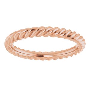 14K Yellow Or White Or Rose Gold Or Sterling Silver Or Platinum Skinny Rope Band