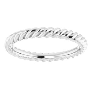 14K Yellow Or White Or Rose Gold Or Sterling Silver Or Platinum Skinny Rope Band
