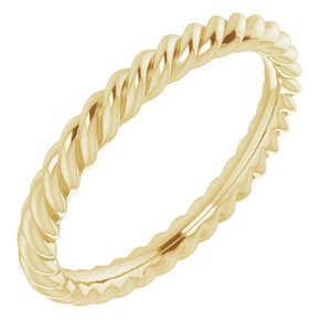 18K Yellow Or White Or Rose Gold Skinny Rope Band
