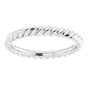 14K X1 White Gold Skinny Rope Band