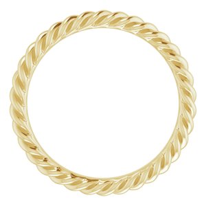 14K Yellow Or White Gold 2.5 mm Skinny Rope Band