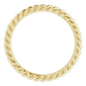 14K Yellow Or White Gold 2.5 mm Skinny Rope Band