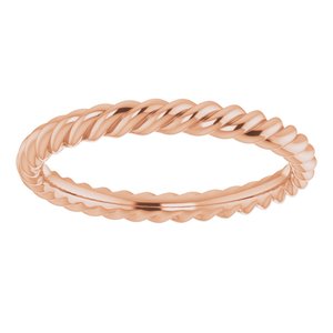 14K Yellow Or White Or Rose Gold Or Sterling Silver Or Platinum Skinny Rope Band