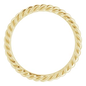 14K Yellow Or White Gold 2.5 mm Skinny Rope Band