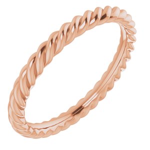 18K Yellow Or White Or Rose Gold Skinny Rope Band