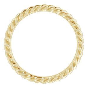 14K Yellow Or White Gold 2.5 mm Skinny Rope Band