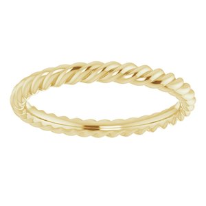 14K Yellow Or White Gold 2.5 mm Skinny Rope Band