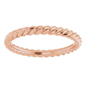 14K Yellow Or White Or Rose Gold Or Sterling Silver Or Platinum Skinny Rope Band