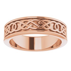 10K Yellow Or White Or Rose Gold Celtic-Inspired Flat Band