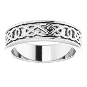 10K Yellow Or White Or Rose Gold Celtic-Inspired Flat Band