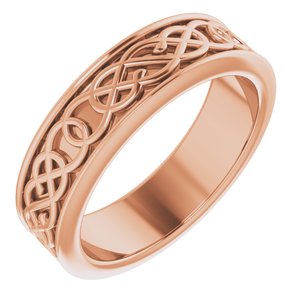 10K Yellow Or White Or Rose Gold Celtic-Inspired Flat Band