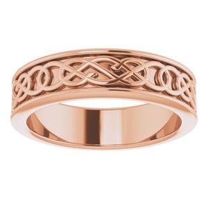10K Yellow Or White Or Rose Gold Celtic-Inspired Flat Band