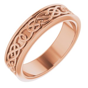 10K Yellow Or White Or Rose Gold Celtic-Inspired Flat Band