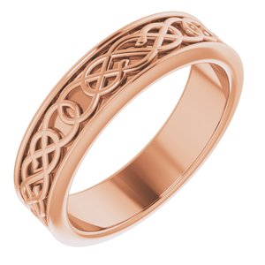 10K Yellow Or White Or Rose Gold Celtic-Inspired Flat Band