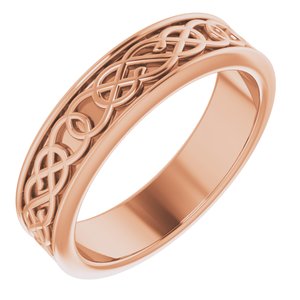 14K Rose Gold 5 Mm Polished Celtic-Inspired Band Size 6.5