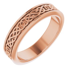 10K Yellow Or White Or Rose Gold Celtic-Inspired Flat Band