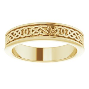 10K Yellow Or White Or Rose Gold Celtic-Inspired Flat Band