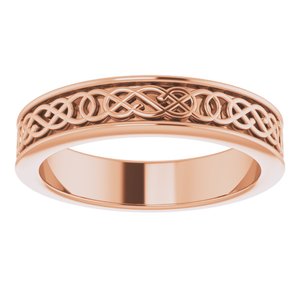10K Yellow Or White Or Rose Gold Celtic-Inspired Flat Band