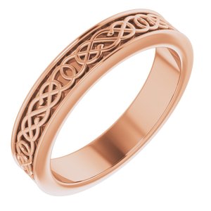 10K Yellow Or White Or Rose Gold Celtic-Inspired Flat Band
