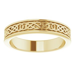 10K Yellow Or White Or Rose Gold Celtic-Inspired Flat Band
