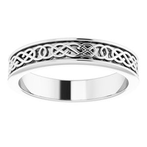 10K Yellow Or White Or Rose Gold Celtic-Inspired Flat Band