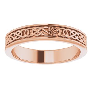 10K Yellow Or White Or Rose Gold Celtic-Inspired Flat Band