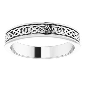 10K Yellow Or White Or Rose Gold Celtic-Inspired Flat Band