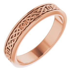 14K Rose Gold 4 Mm Polished Celtic-Inspired Band Size 7