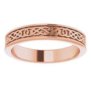 10K Yellow Or White Or Rose Gold Celtic-Inspired Flat Band
